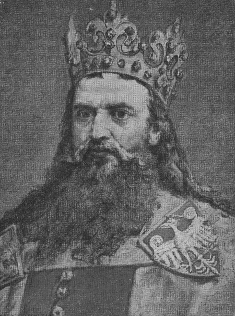 Kazimierz Wielki według rysunku Jana Matejki z pocztu królów polskich