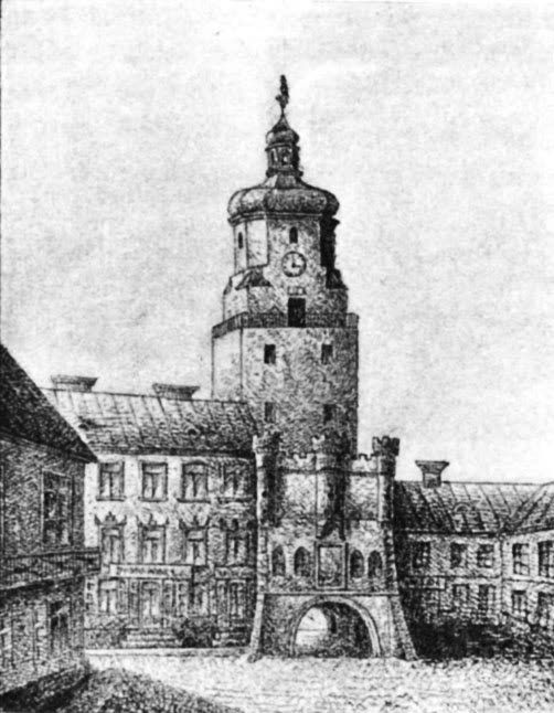 Lublin, Brama Krakowska, rycina z około 1900 roku