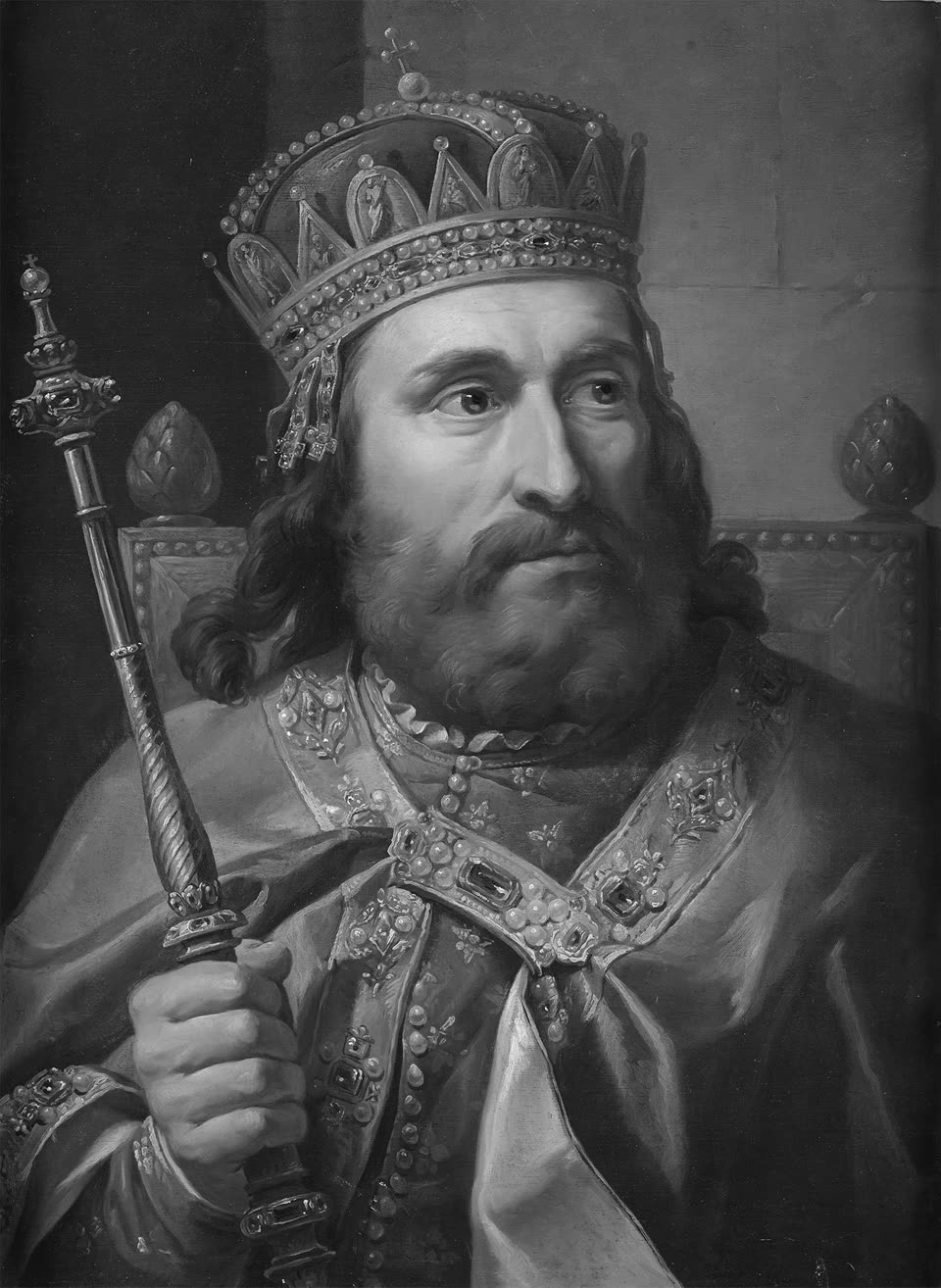 Ludwik Węgierski w koronie, portret pędzla Marcella Bacciarellego