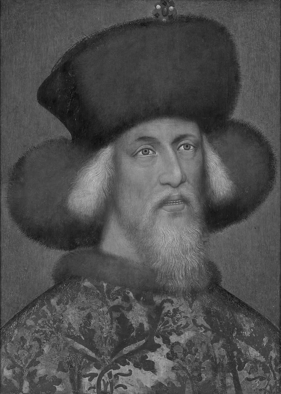 Zygmunt Luksemburski w futrzanej czapie, portret z około 1430 roku